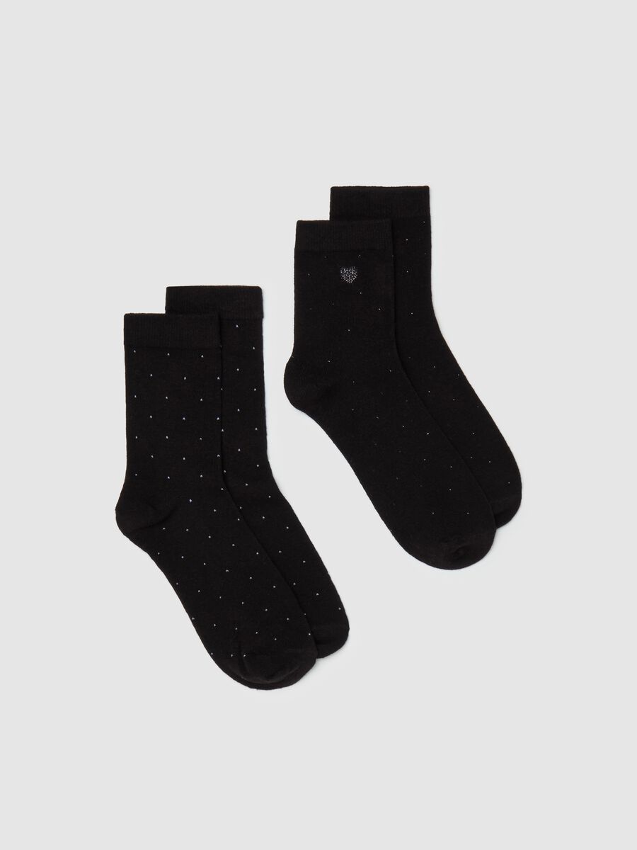 Two-pack short socks with micro polka dots_0
