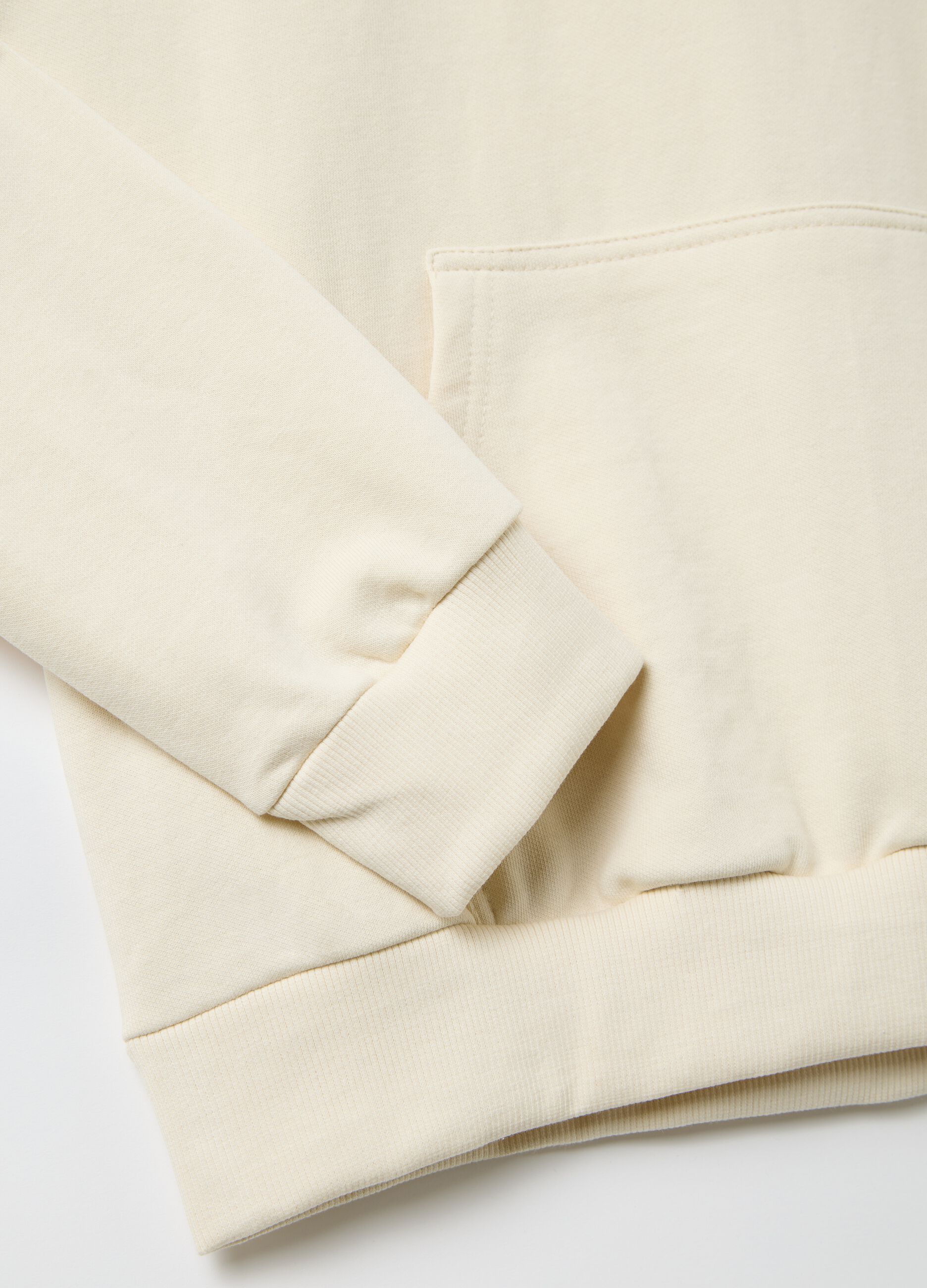 Beige sweatshirt with hood
