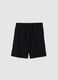 Boy's black pure cotton shorts with regular fit_3