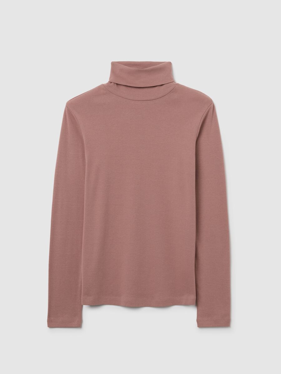 Regular fit pink cotton-blend turtleneck_4