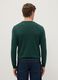Green crewneck cotton blend pullover with regular fit_2