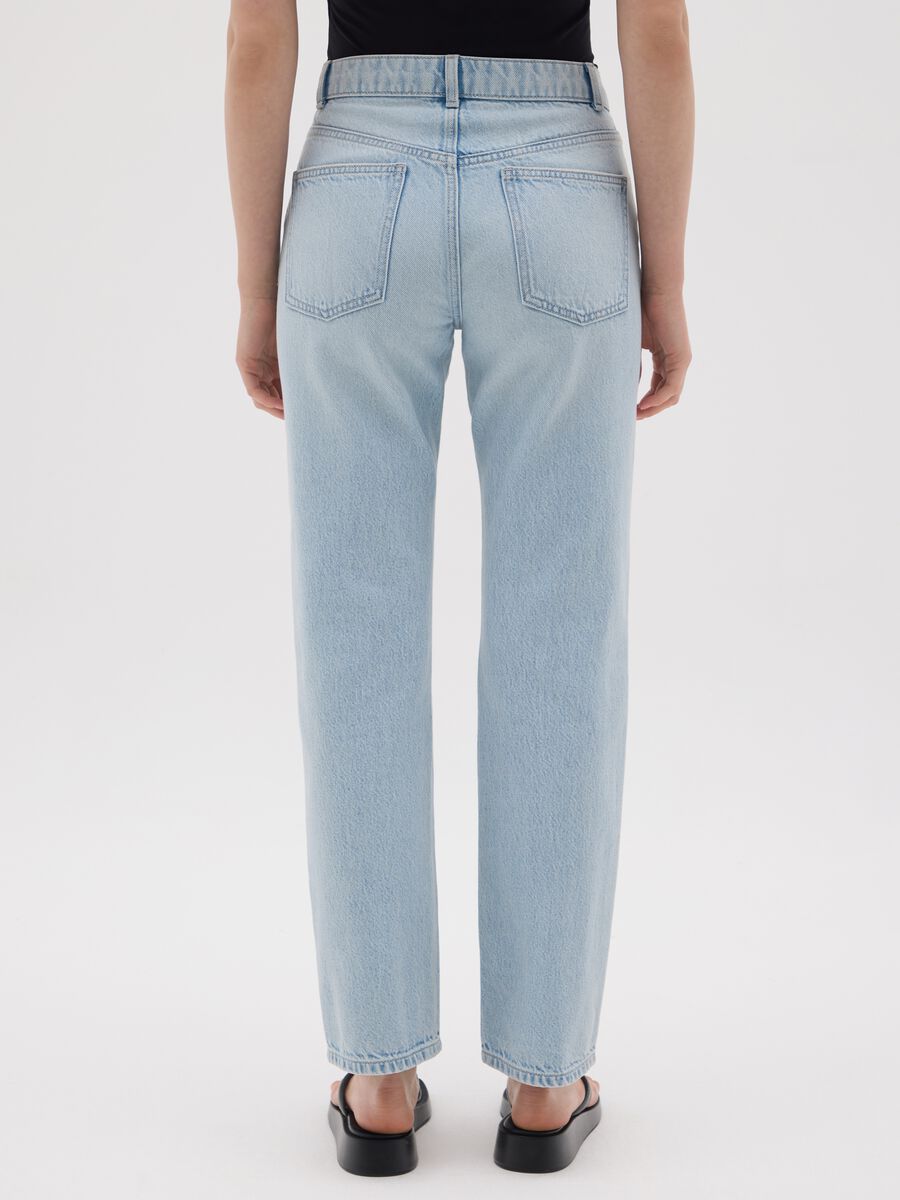 Jeans da donna in puro cotone azzurro regular fit_2