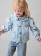 Baby girl's light blue pure cotton denim jacket with embroidery_0