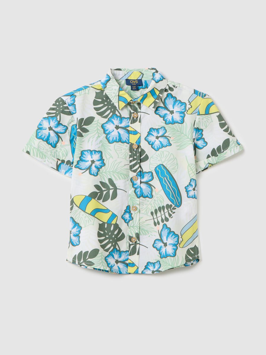 OVS Kids Cotton Tropical Print Shirt_0