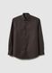 Brown pure cotton regular fit easy iron shirt_4