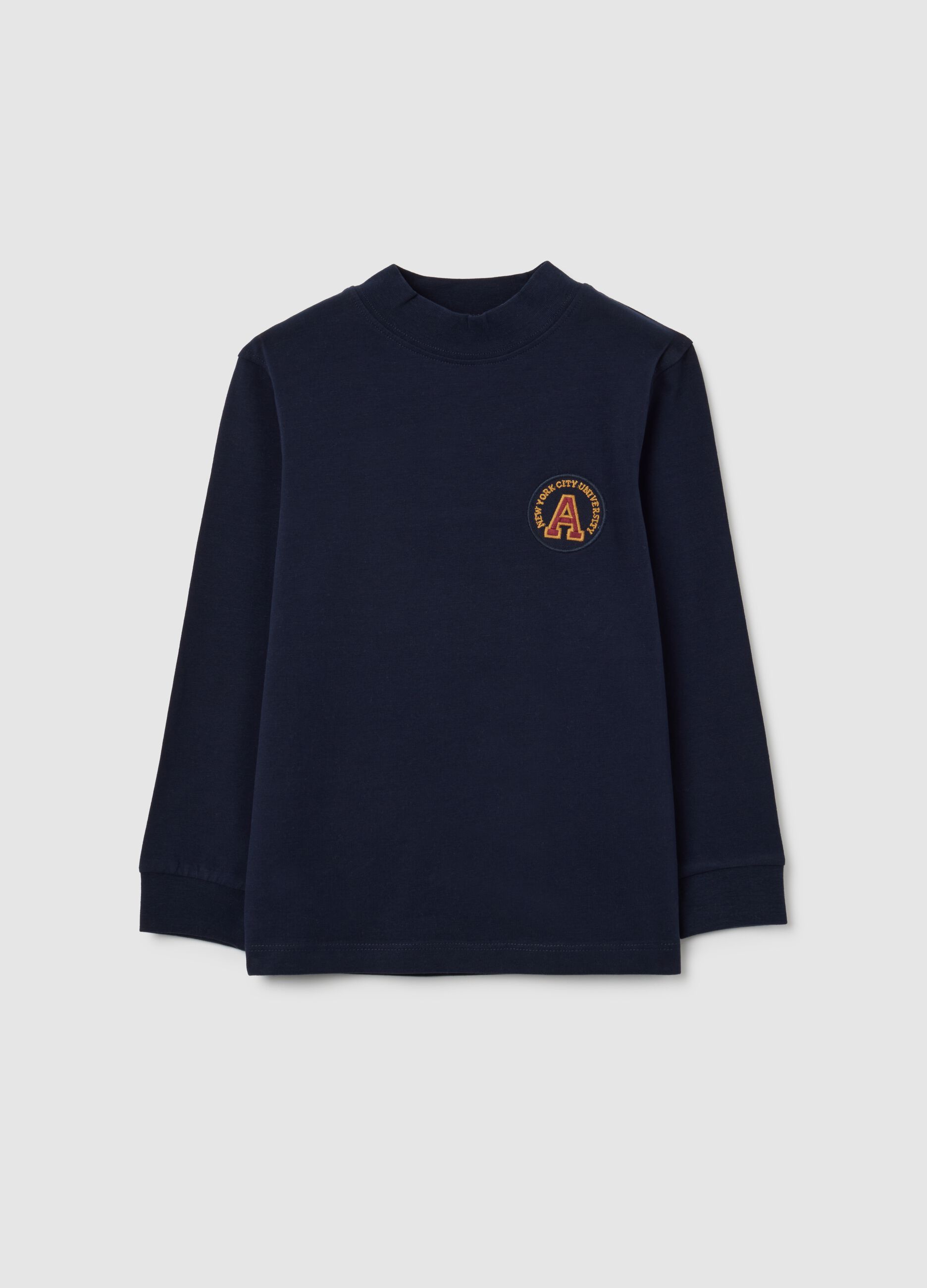 Blue stretch cotton children's top regular fit