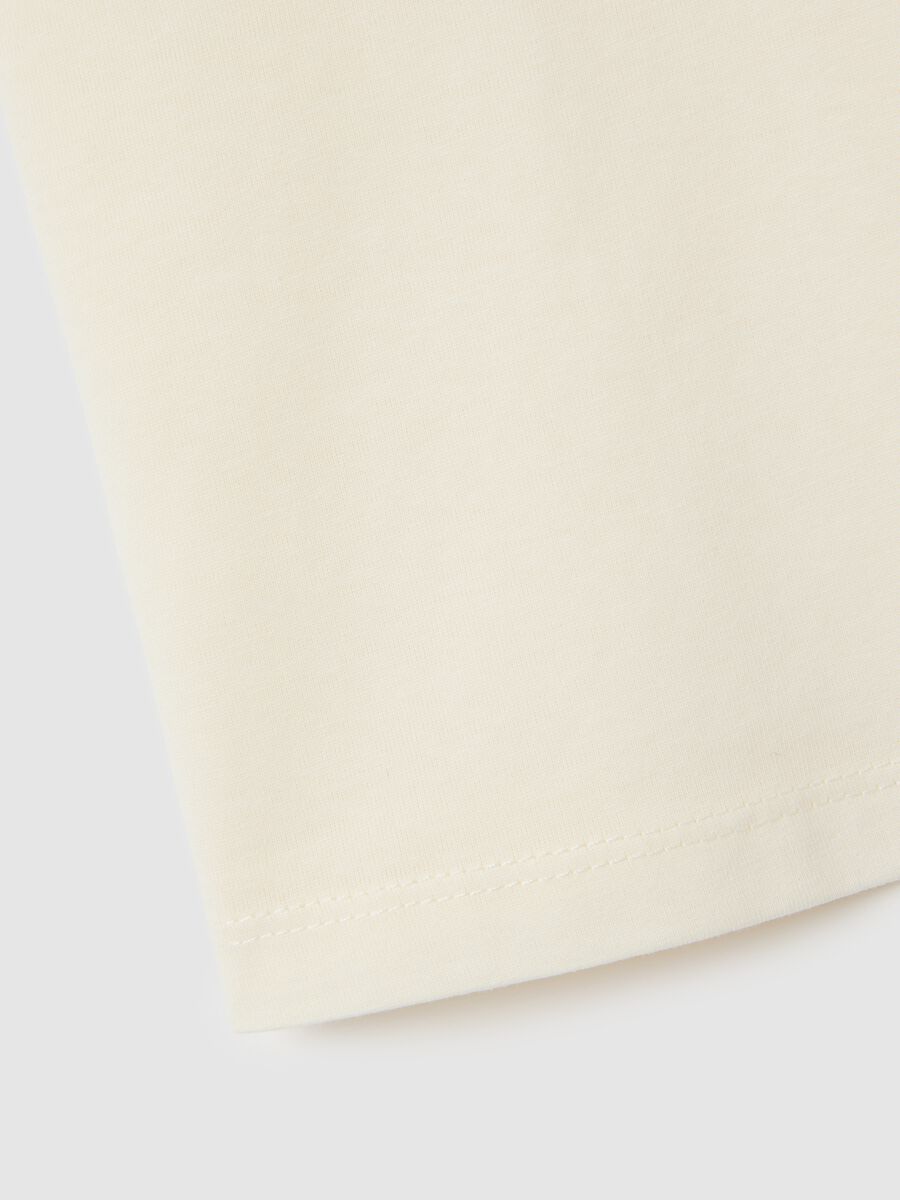 Girls' beige pure cotton t-shirt with giraffes_3
