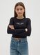 Girls' black stretch cotton regular fit top_0