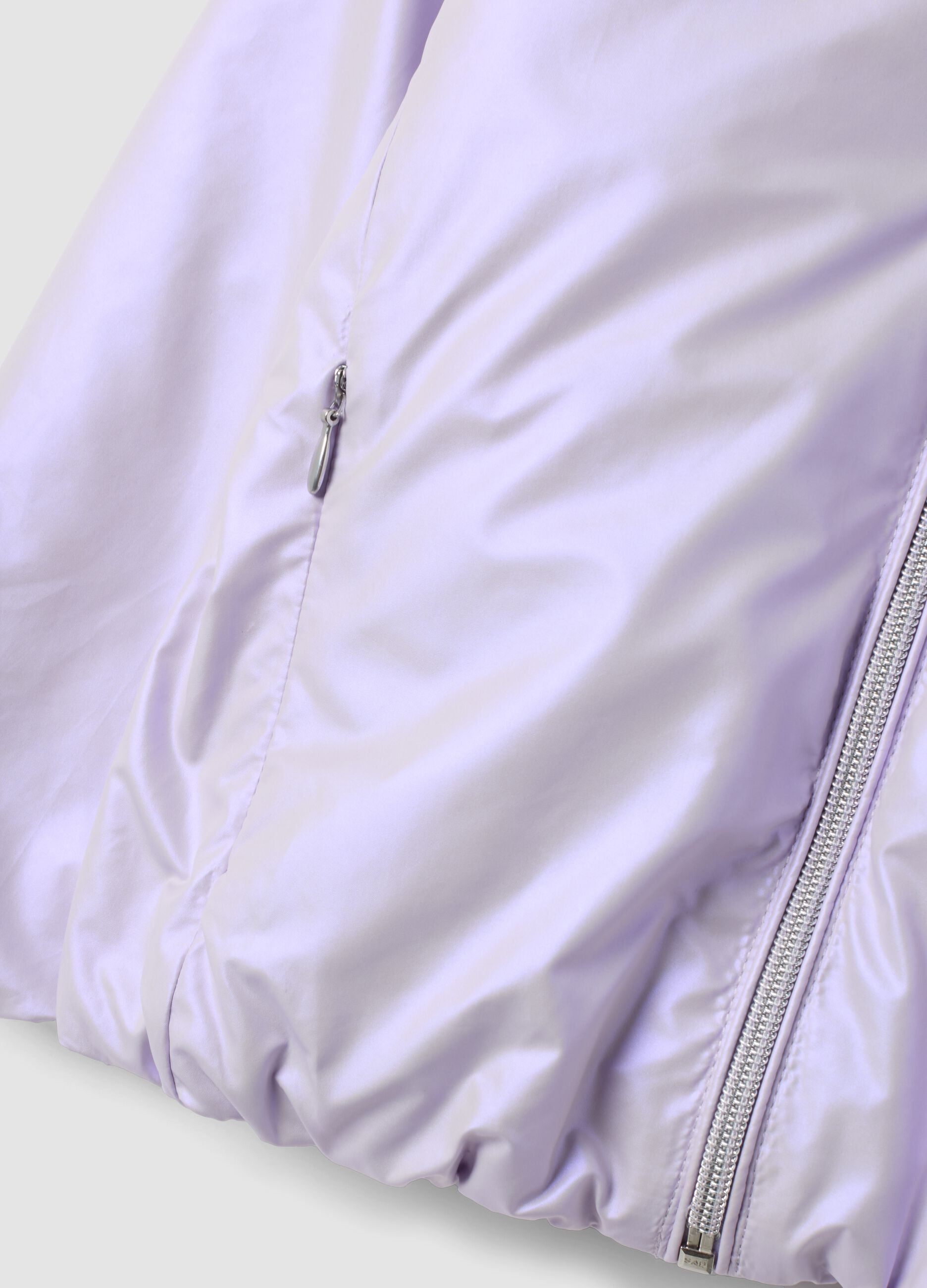 Purple padded hooded jacket with zip, regular fit for baby girl