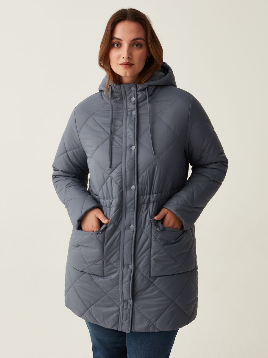 Parka trapuntato con cappuccio Curvy_1