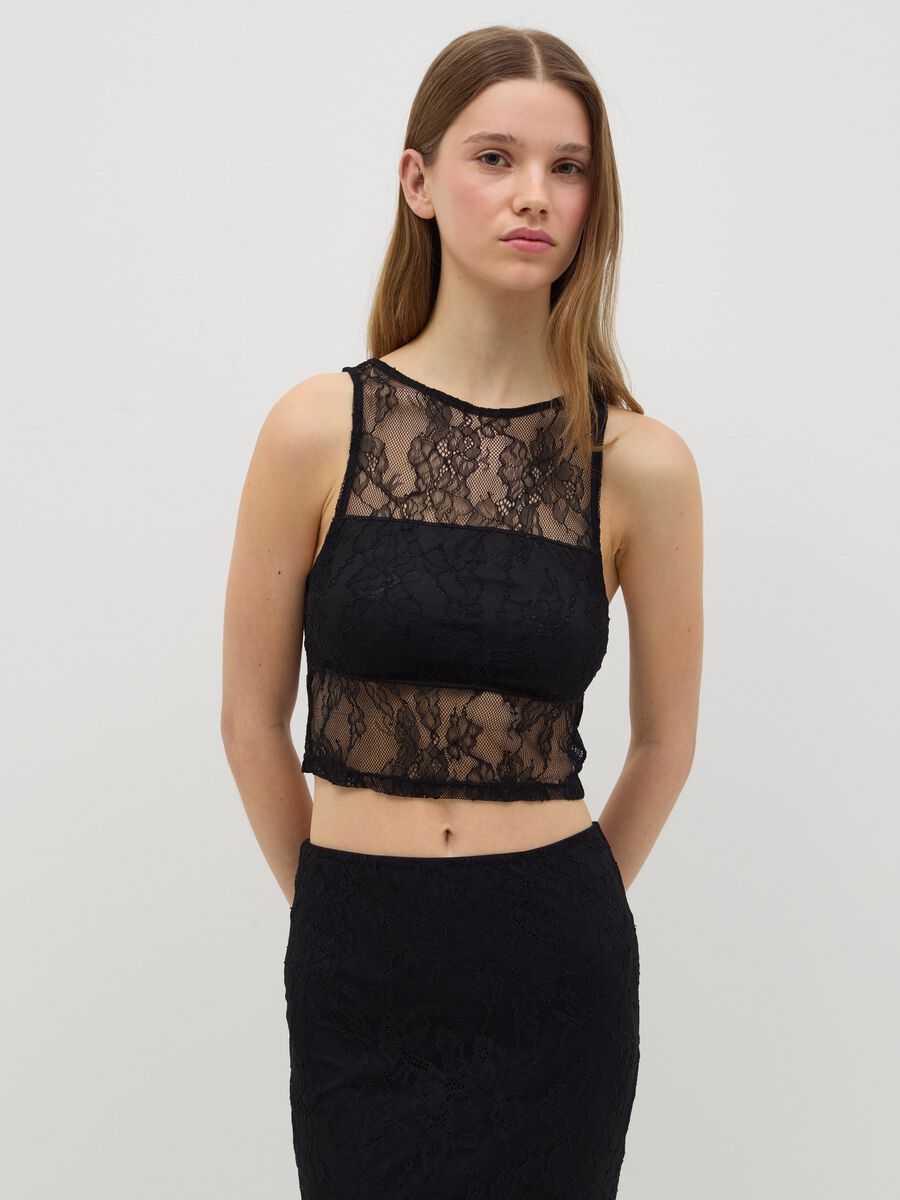 Crop tank top in lace_0