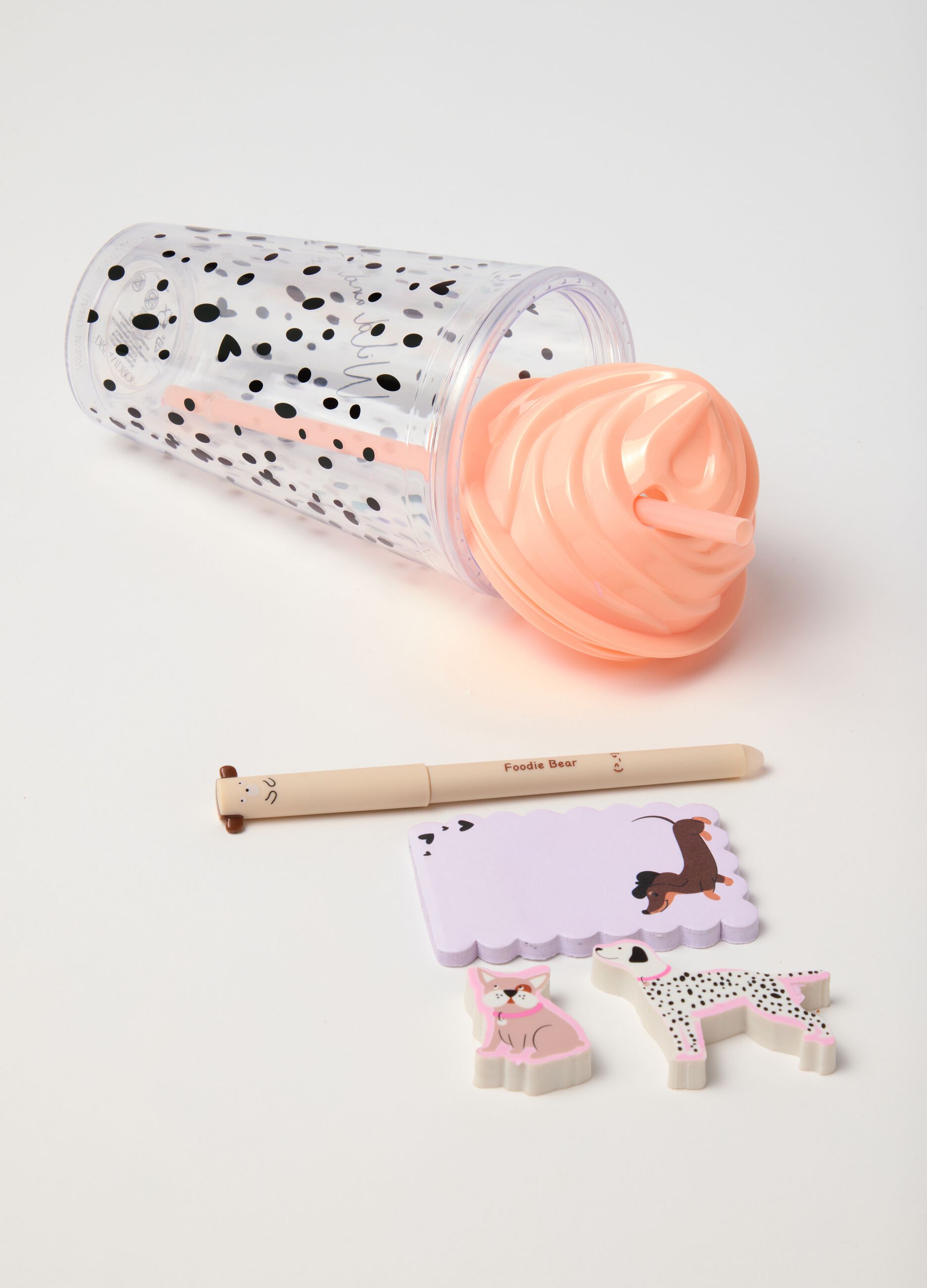 Multicolour Stationery Set with Cup