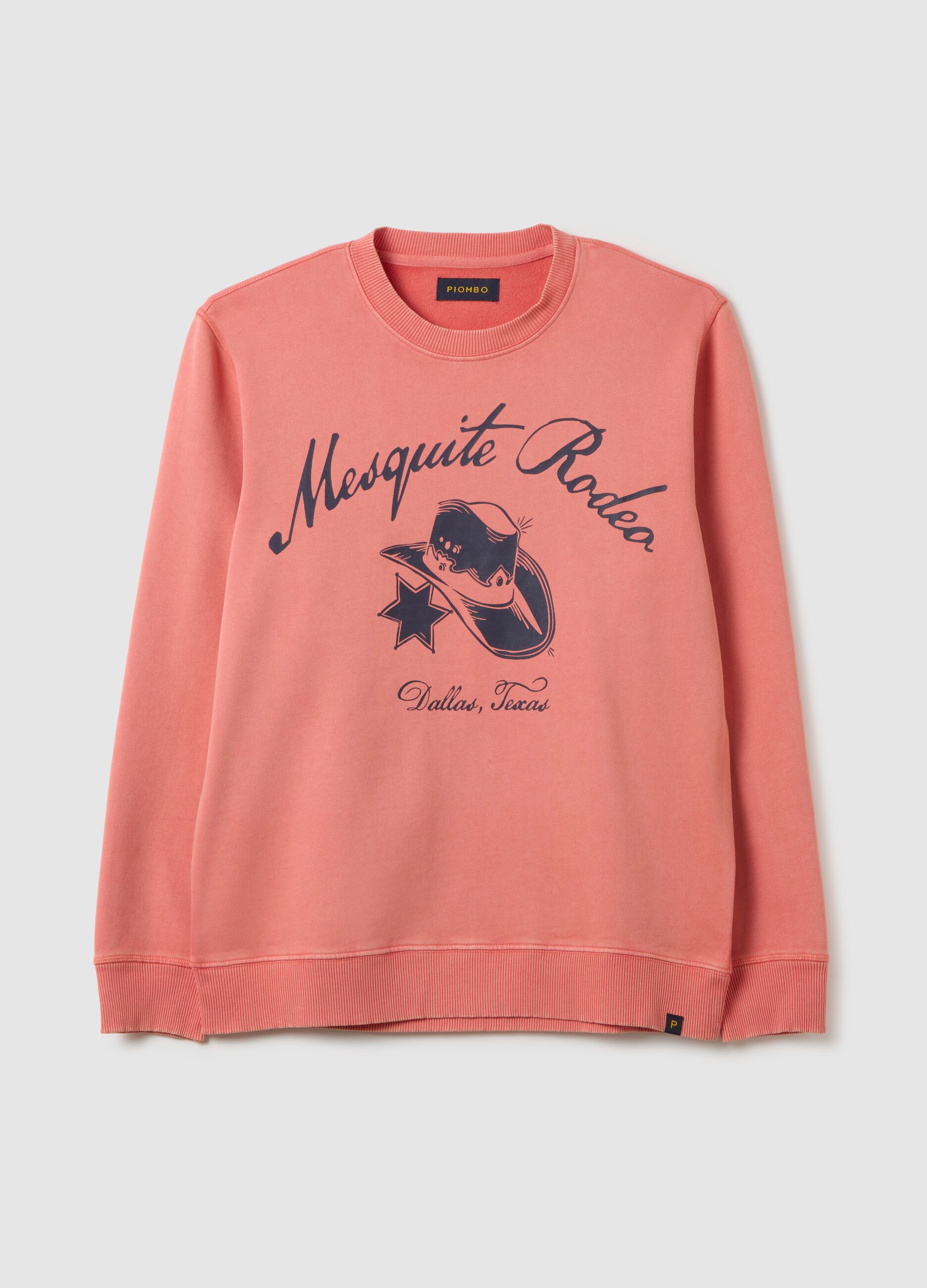 Felpa in puro cotone rosa regular fit