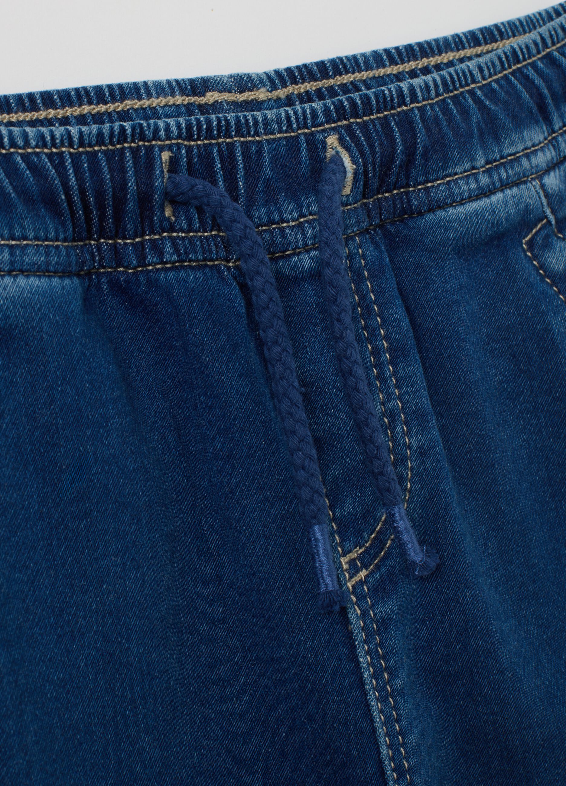 Children's blue denim jogger trousers - regular fit