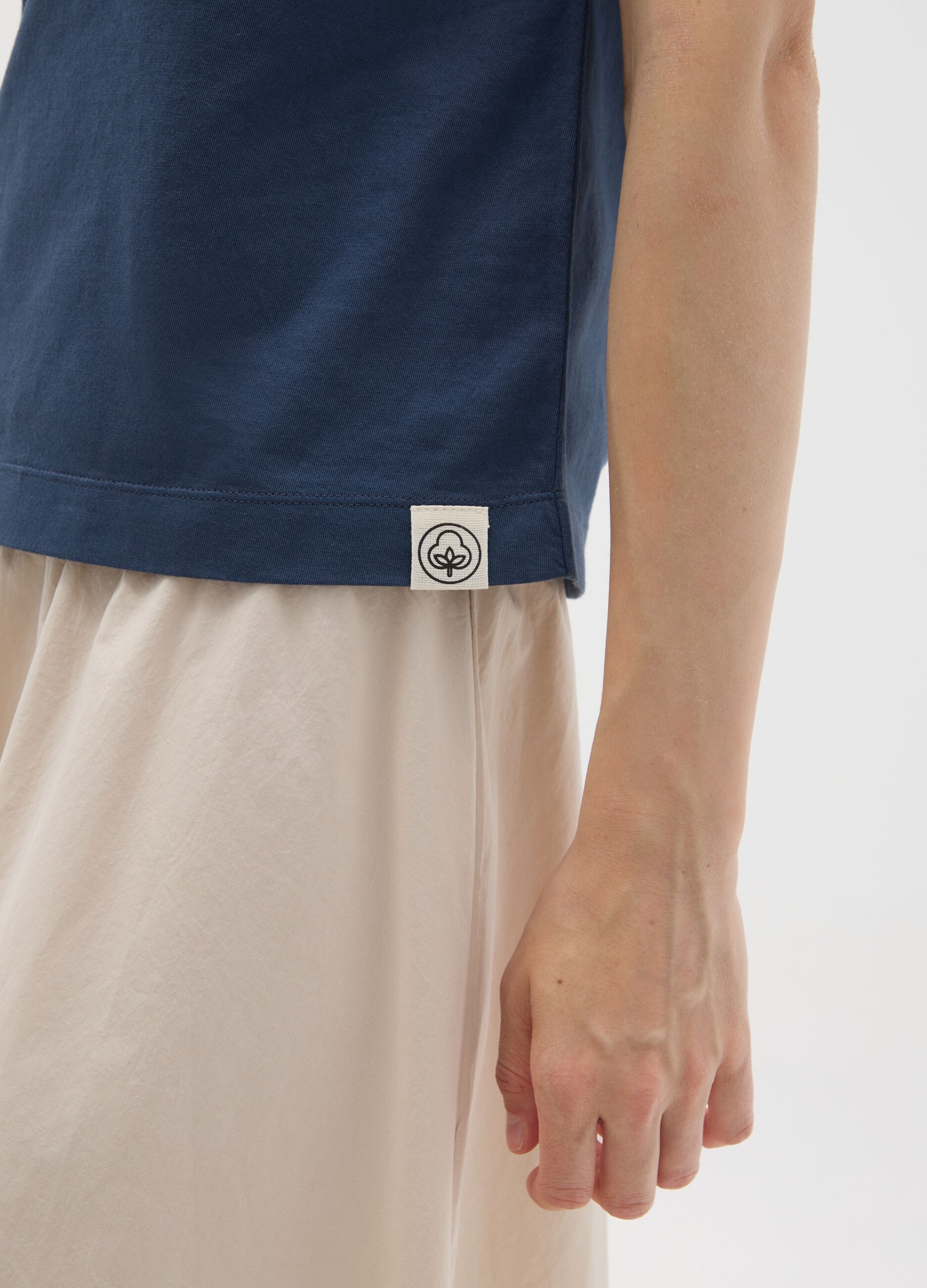Blue T-shirt in pure Italian cotton regular fit