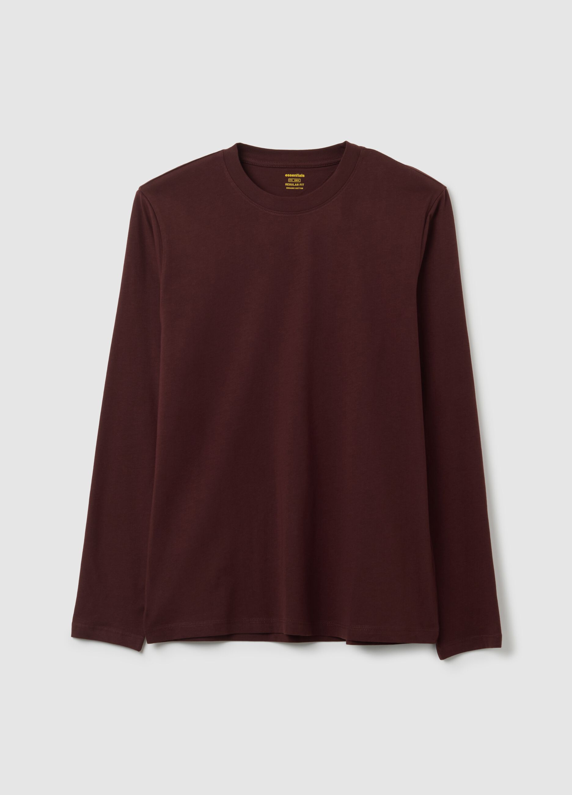 Maglia in puro cotone marrone regular fit