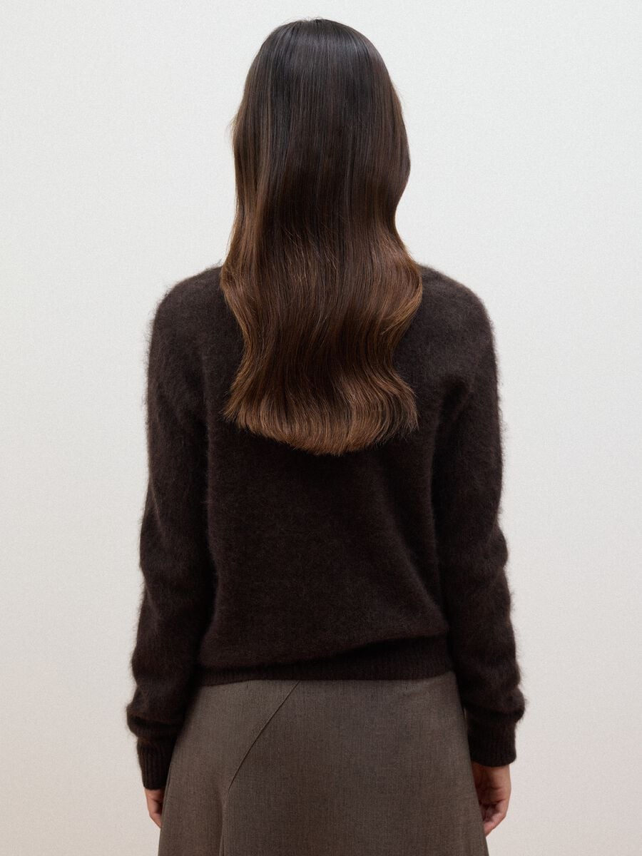 Brown crew-neck wool and cashmere-blend jumper, oversized fit_3