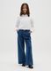 Girls' wide leg blue denim jeans_0