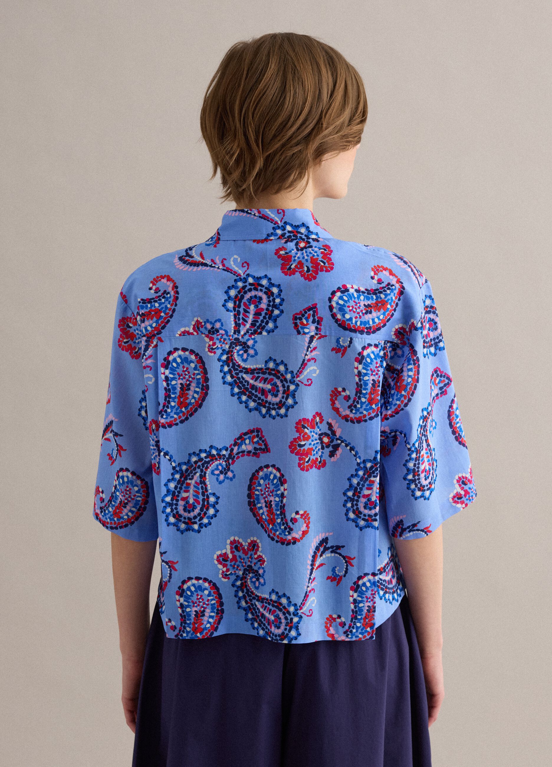 Pure cotton multicolour over-fit patterned shirt