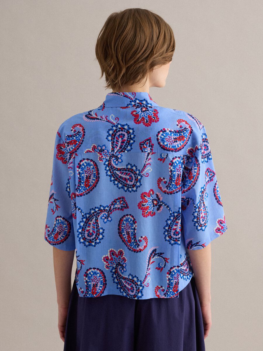 Camicia multicolor in puro cotone con fantasia over fit_3