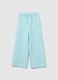 Sky blue wide leg jogger trousers for girls in pure cotton_0