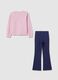 Pink pure cotton tracksuit and trousers for girls_1