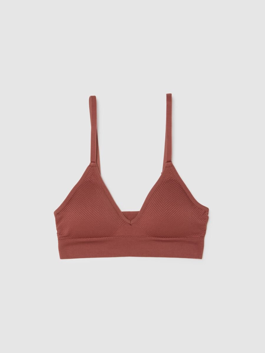 Brown Stretch Fabric Bra_4