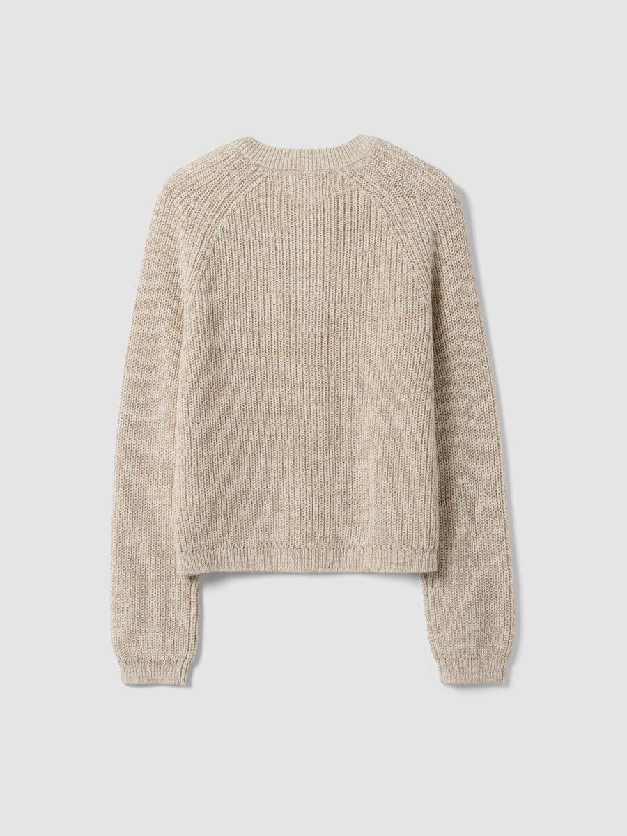 White pure cotton knitted cardigan, regular fit_1