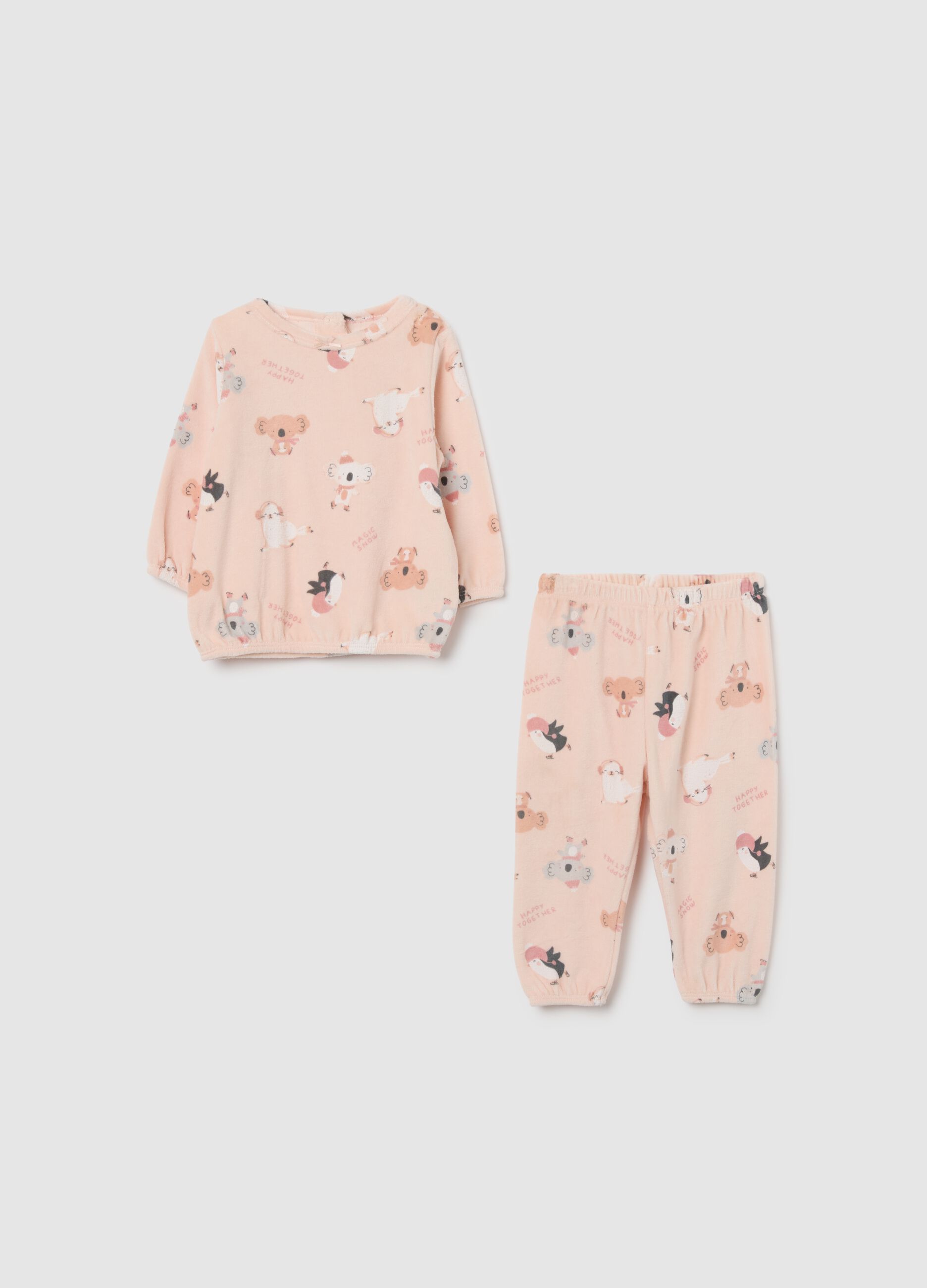 Pink cotton blend pyjamas