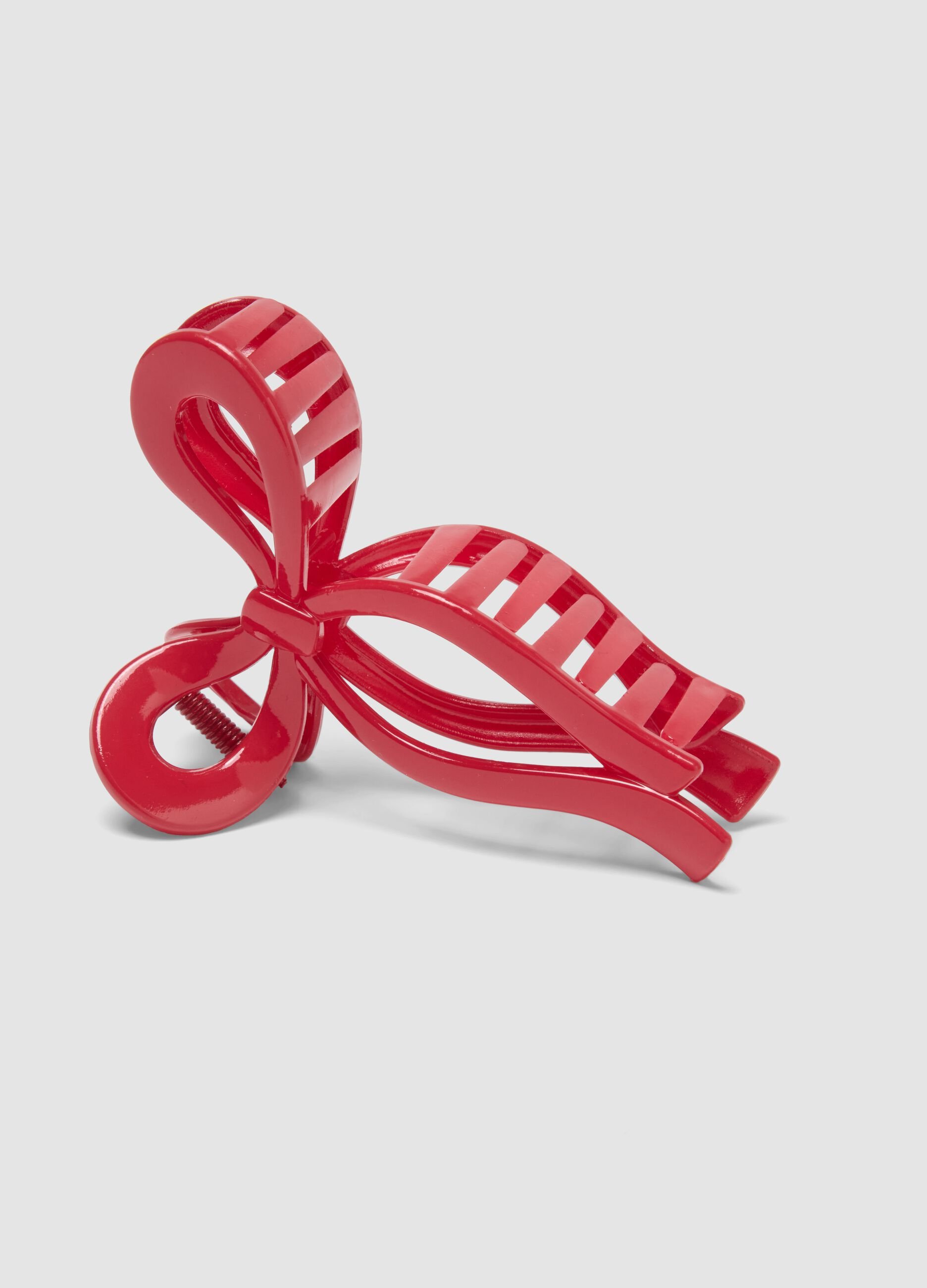 Red bow-shaped hair clip