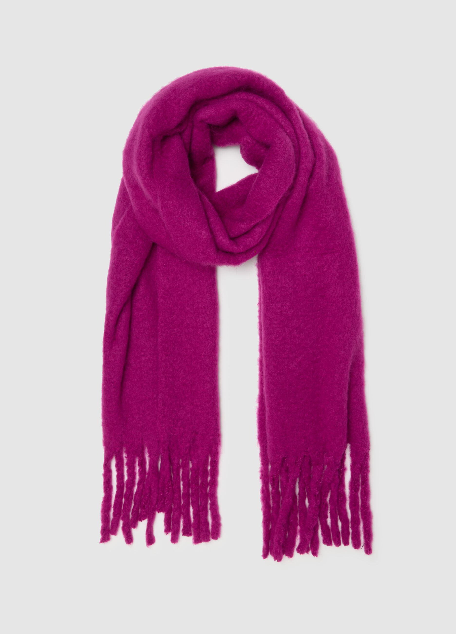 Purple Mixed Fabric Scarf
