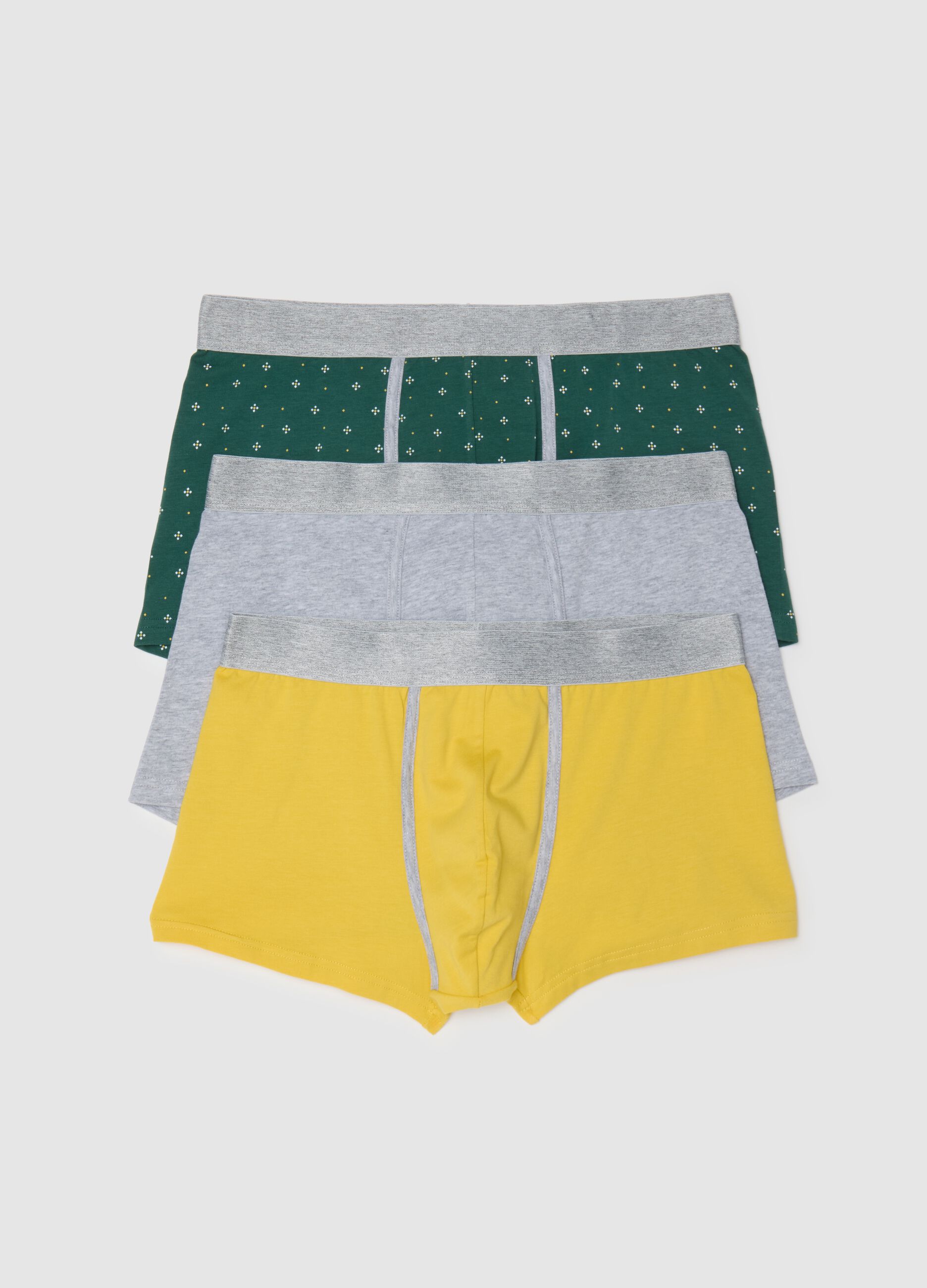 Set 3 boxer da uomo in misto cotone multicolor regular fit