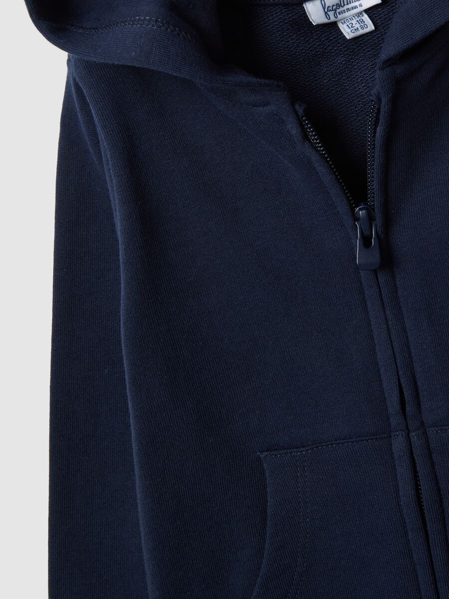 Girls' blue hoodie in pure cotton regular fit_3