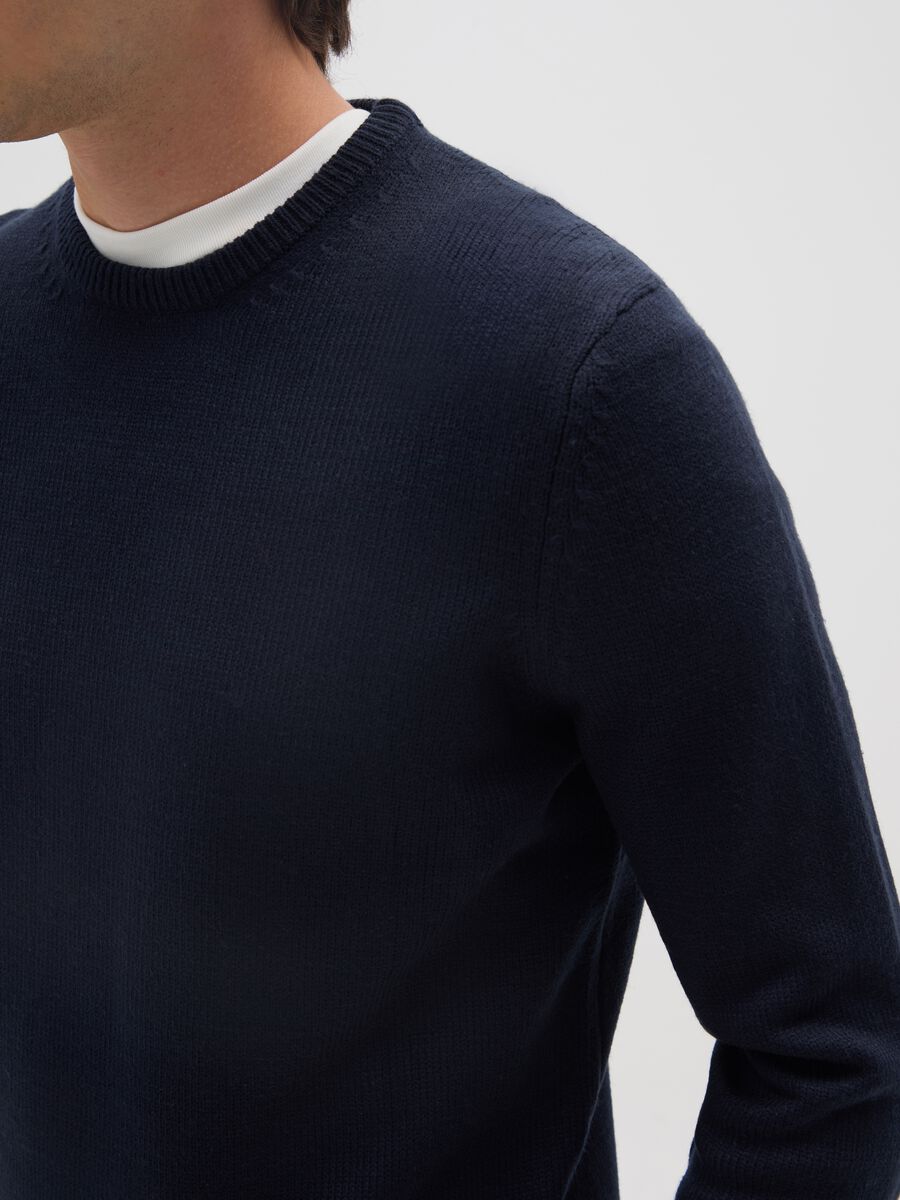 Regular fit blue crewneck sweater_2