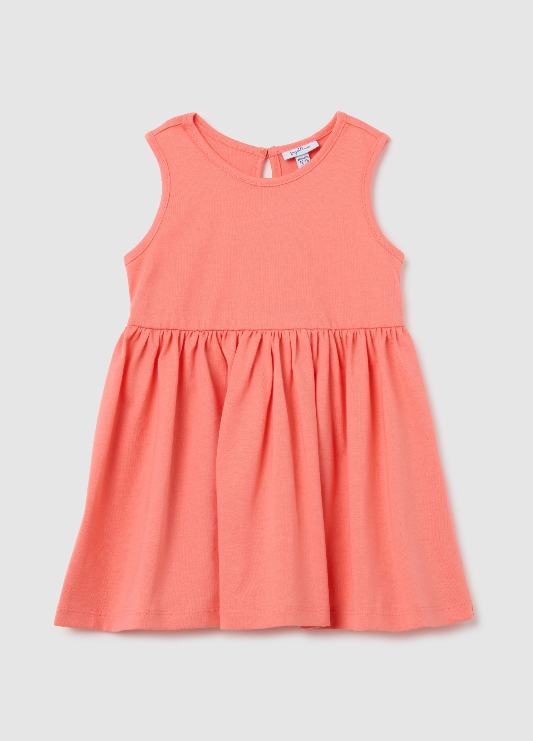 Vestito da neonata in puro cotone arancione regular fit