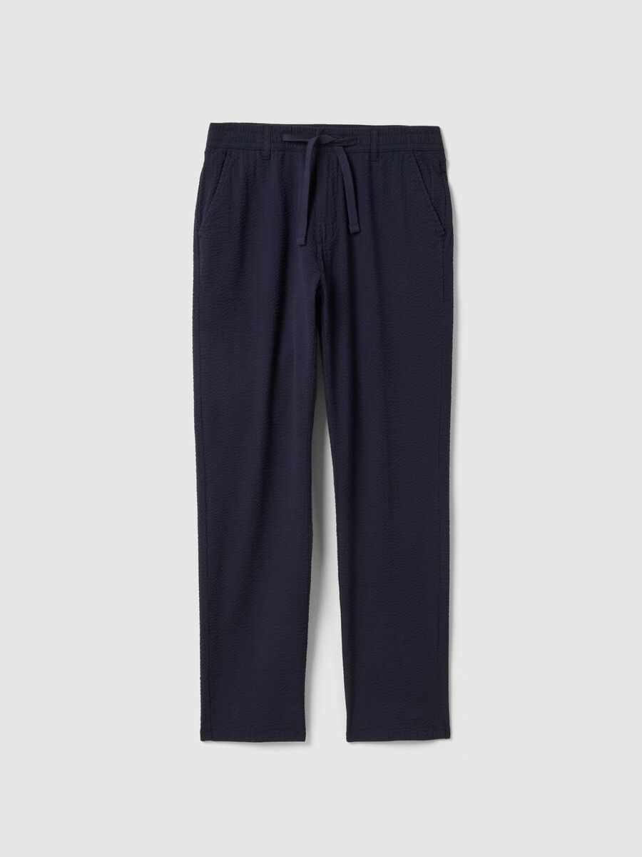 Pantaloni chino in cotone elasticizzato blu regular fit_4