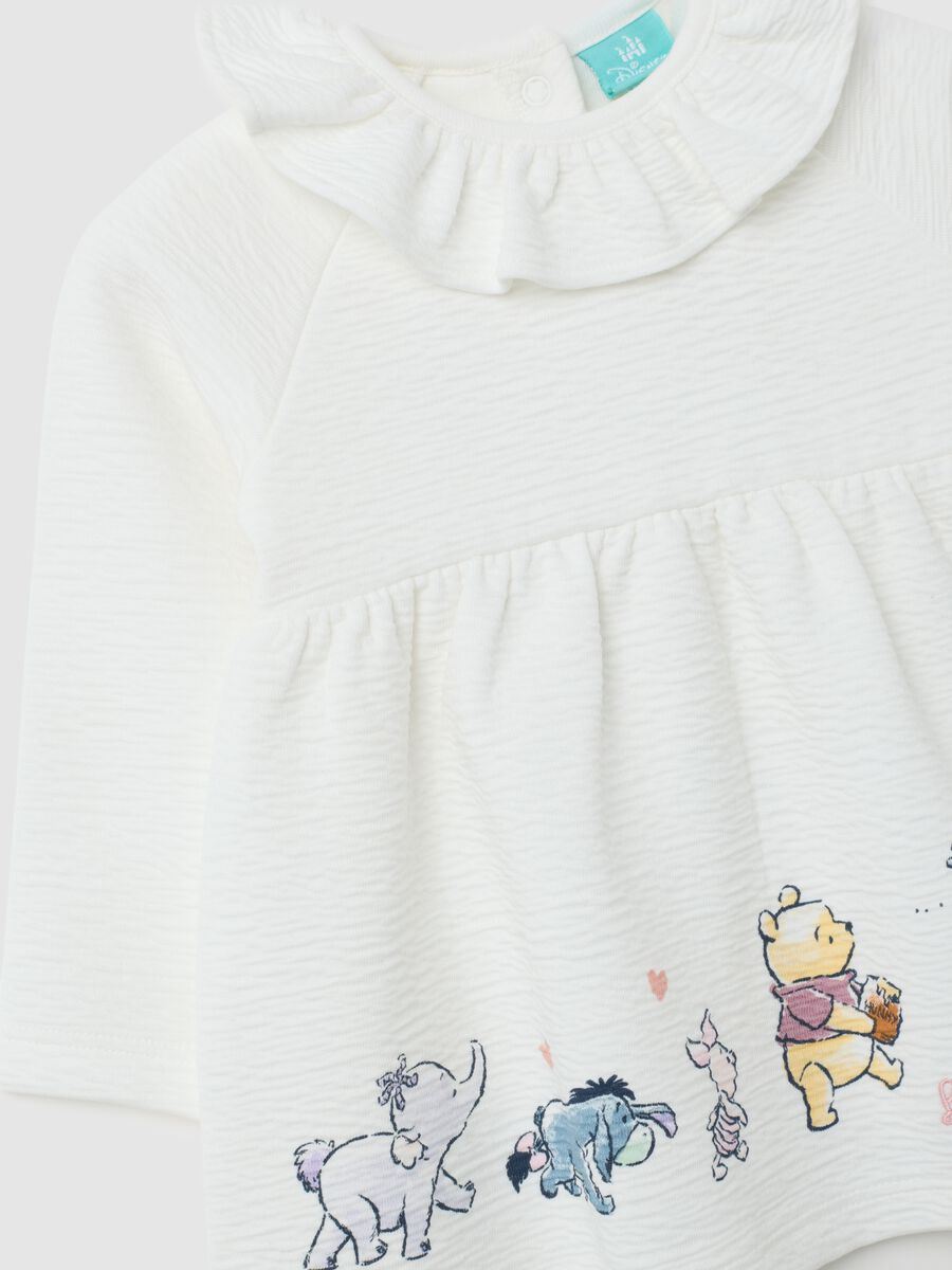Baby Girl Set in Stretchy White and Pink Cotton Blend_2
