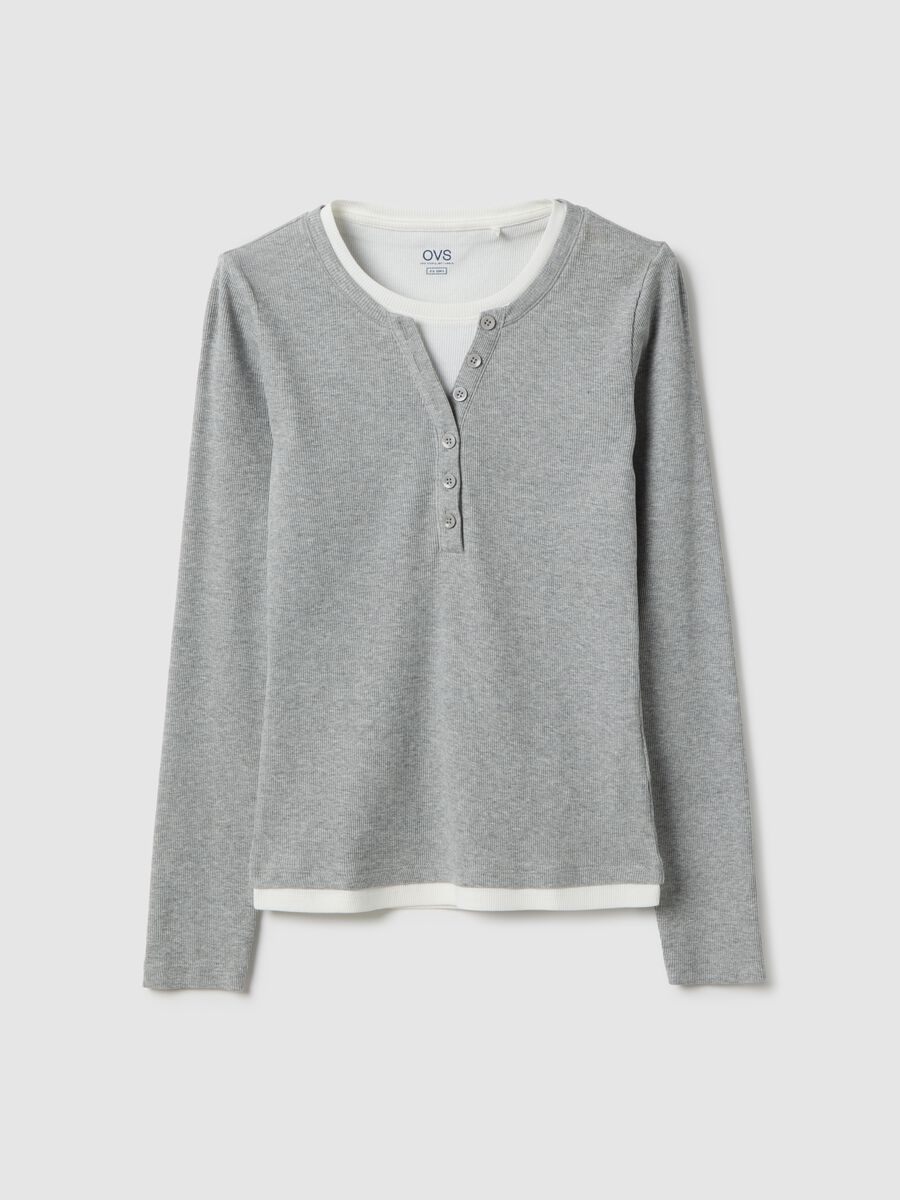 Multicolour long sleeve jumper in pure cotton regular fit_4