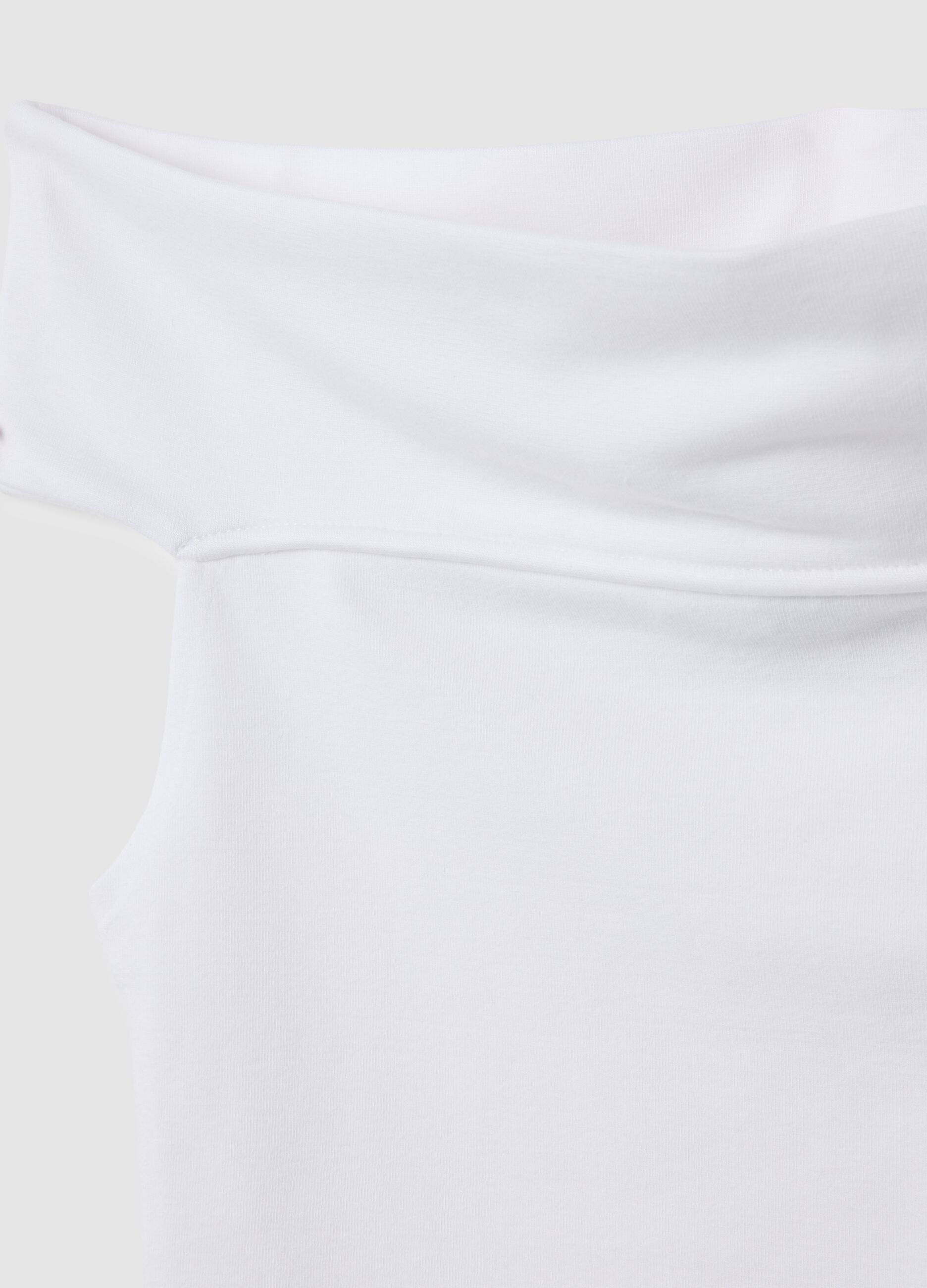 White fitted cotton-blend women's top
