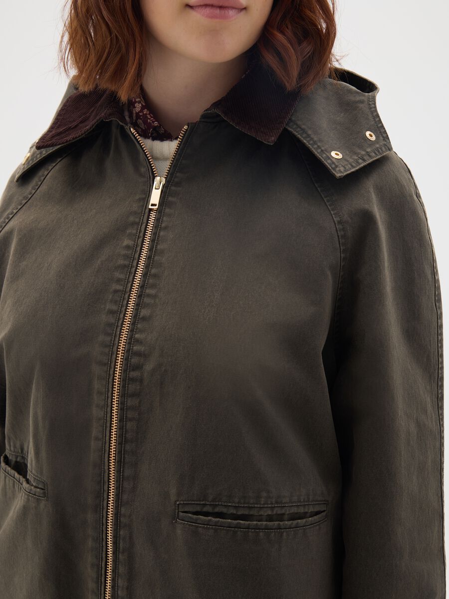 Brown Cotton Blend Jacket Regular Fit_2