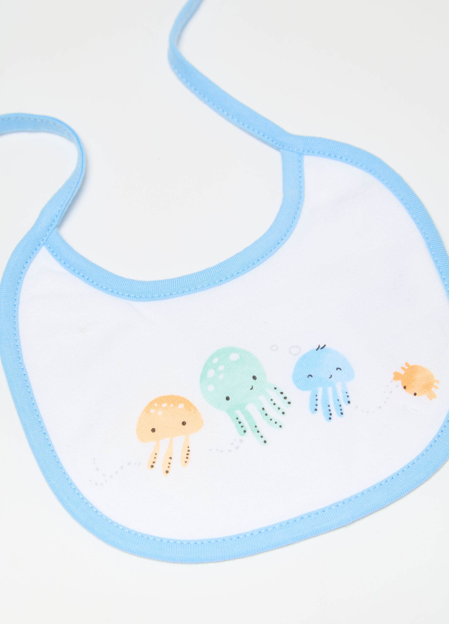 Two-pack bibs in organic cotton with sea motif