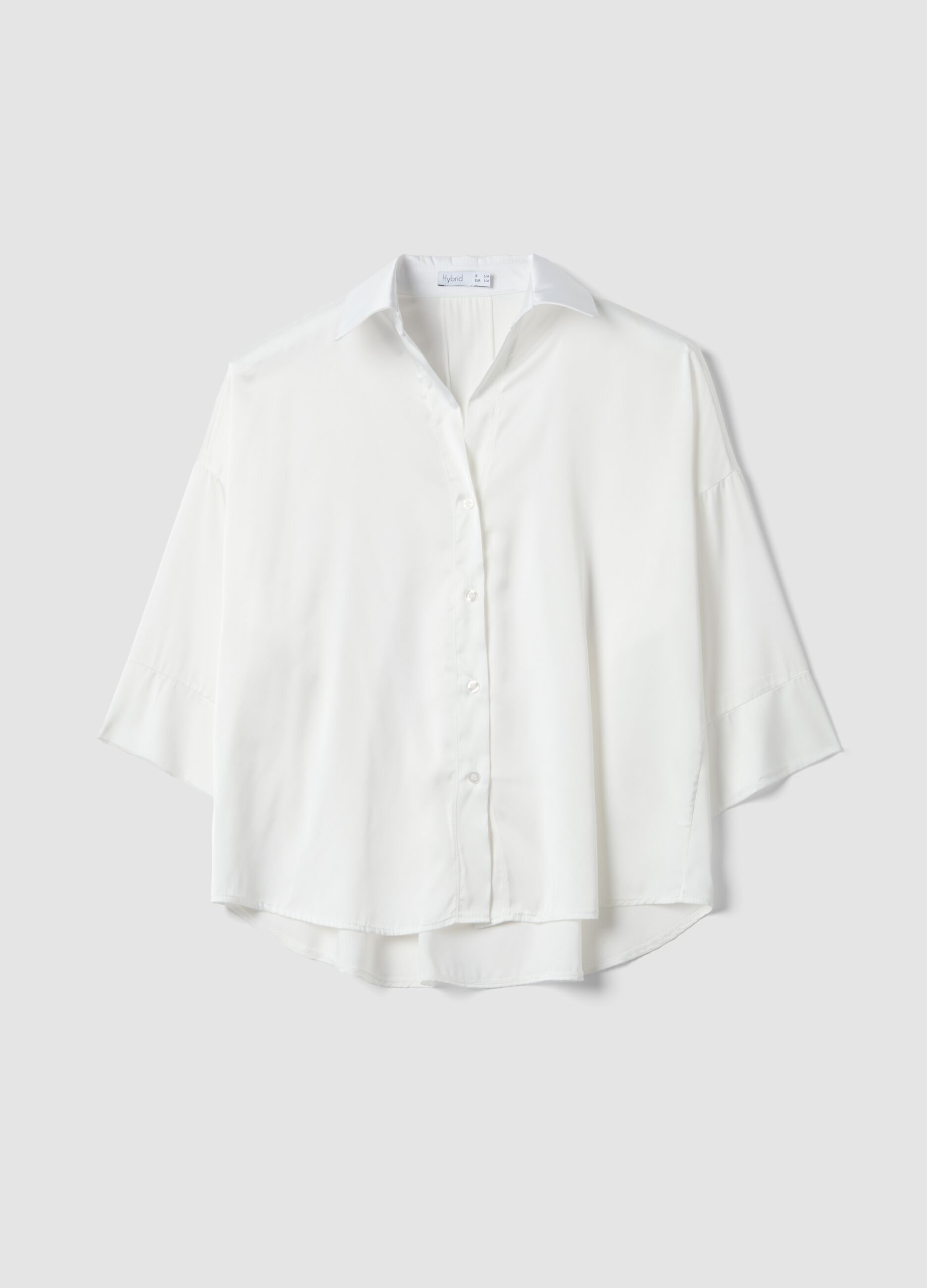 White Satin Blouse Regular Fit