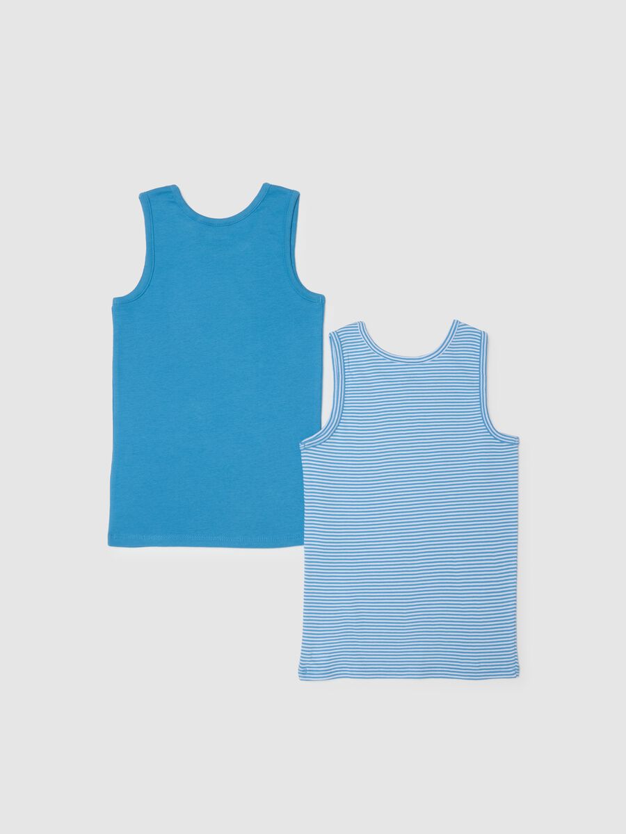 Two-pack kid's multicolour cotton vests, regular fit_1