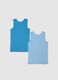 Two-pack kid's multicolour cotton vests, regular fit_1