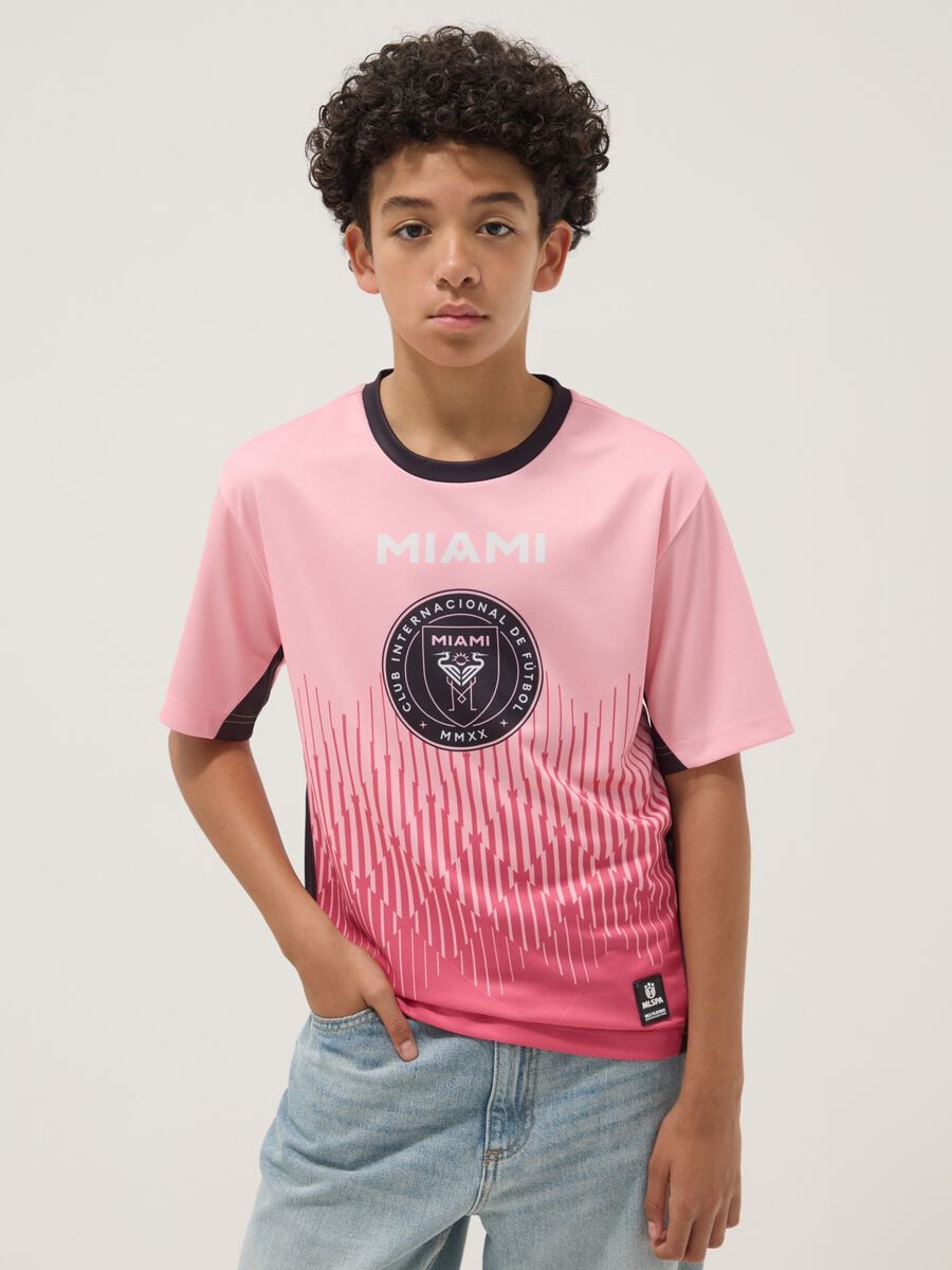 Pink short-sleeved T-shirt with graphic print, regular fit_1
