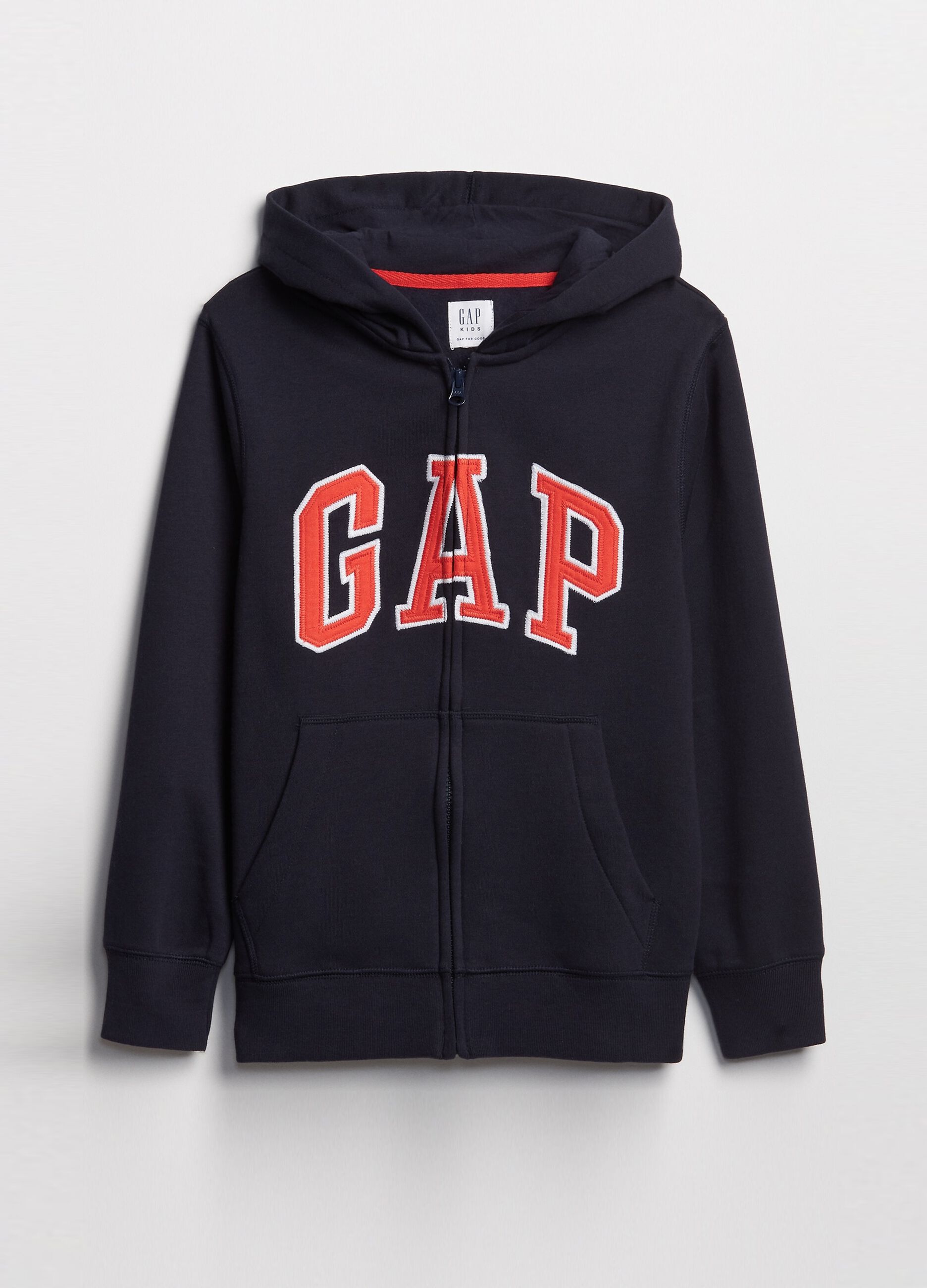 Full-zip in felpa con ricamo logo