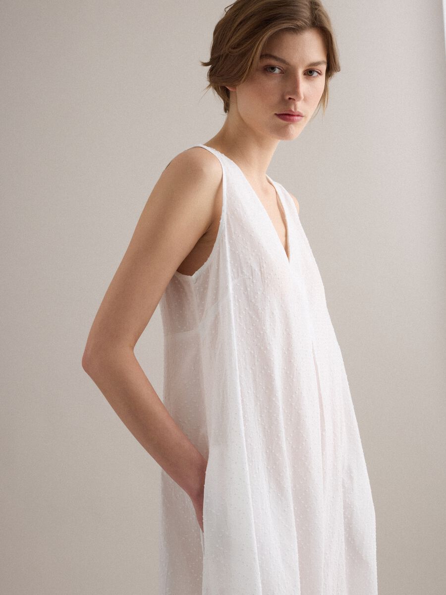 Abito maxi bianco in puro cotone_2