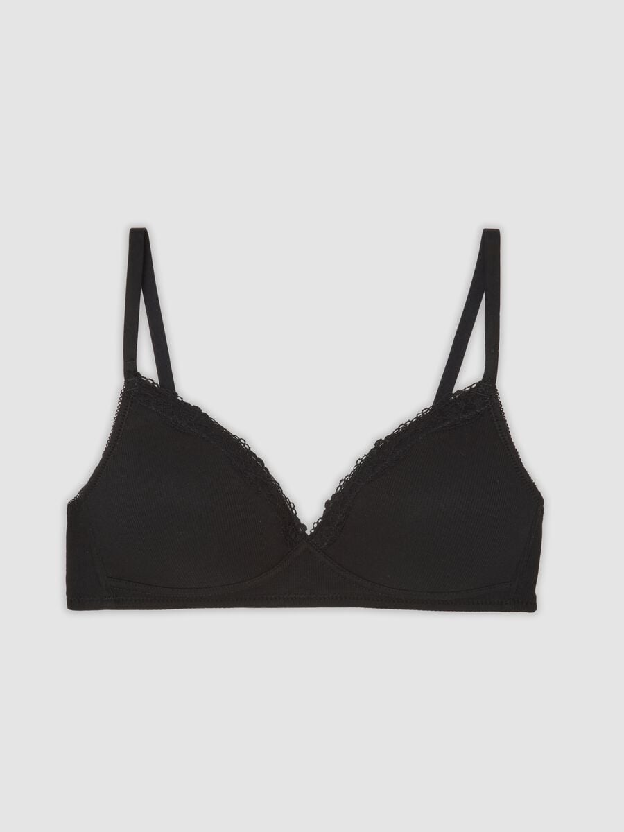 Reggiseno nero imbottito in cotone organico elasticizzato_0