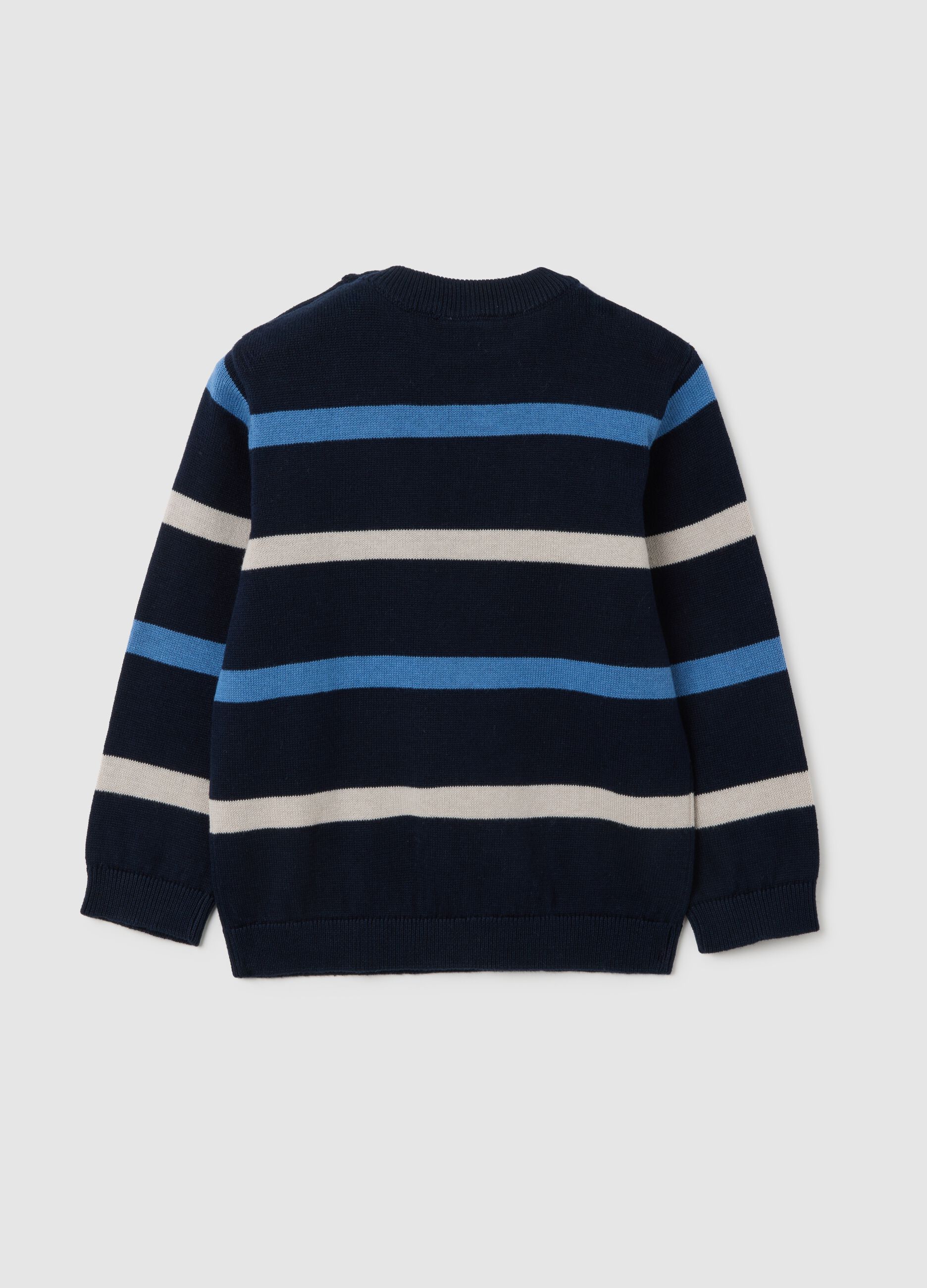 Multicolour pure cotton children's sweater with regular fit