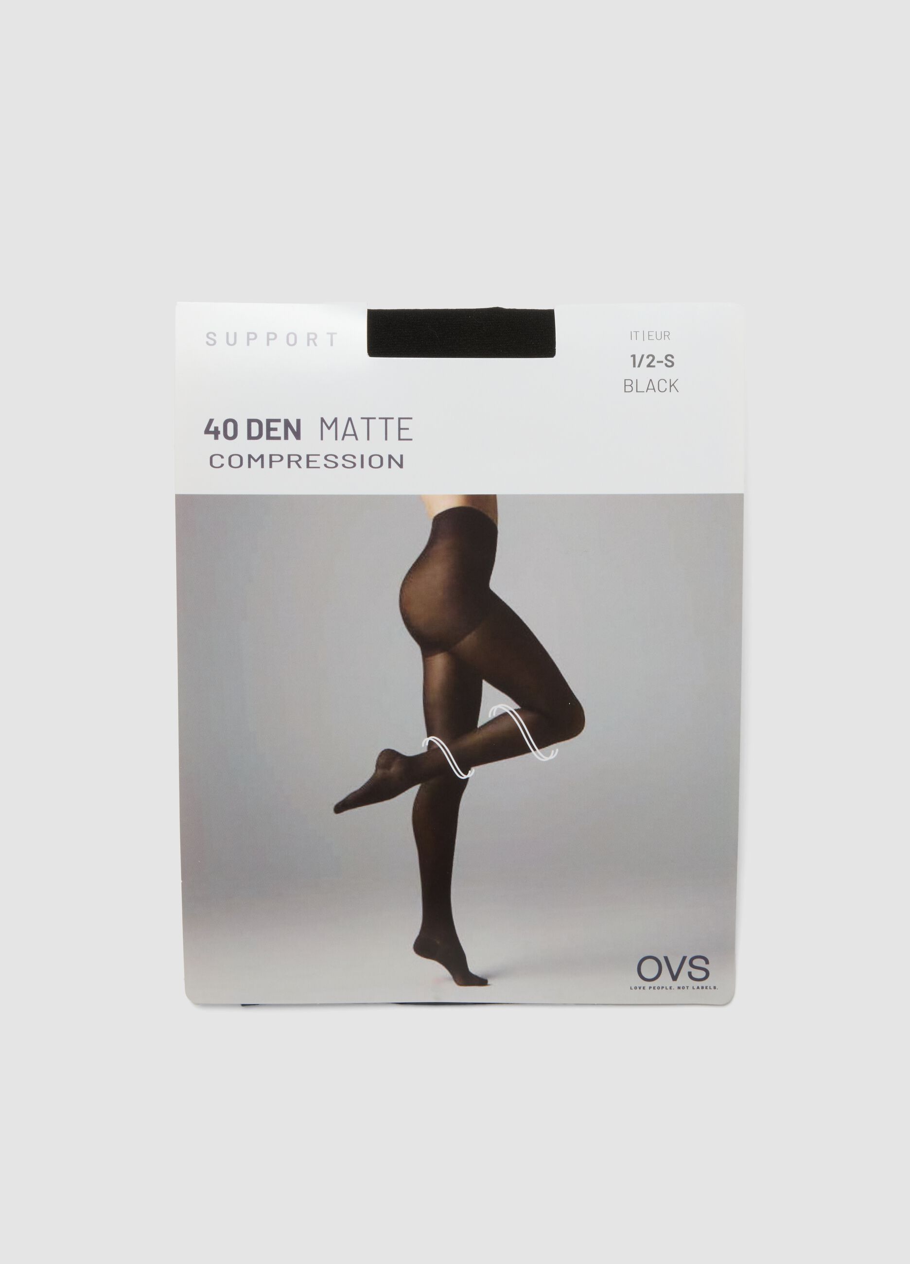 Black stretch-fabric tights